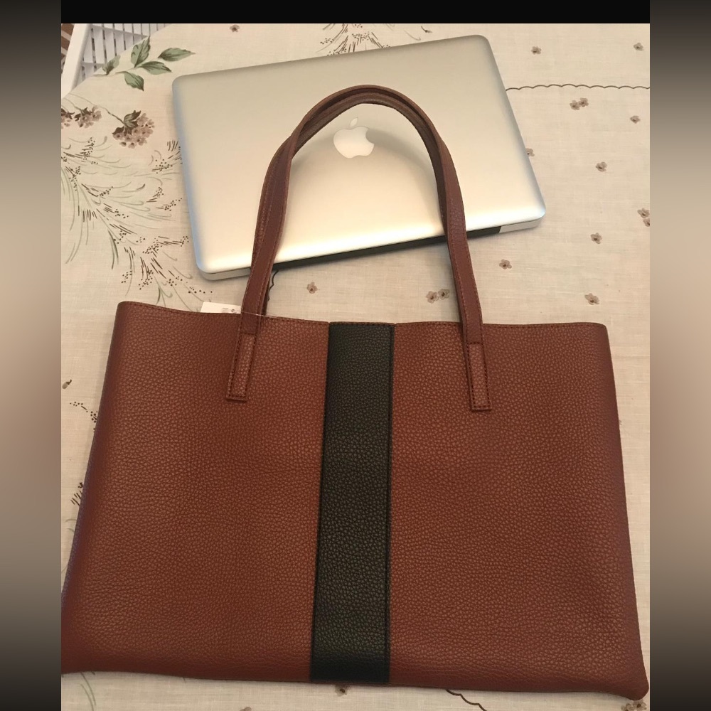 Vince Camuto slim tote brown and black